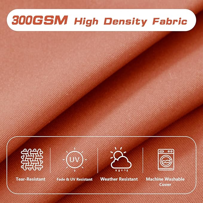 High Back Patio Chair Cushions, 21x20 Waterproof & Fade-Resistant Outdoor Dining Chair Cushions, Indoor/Outdoor High Back Cushion, Seat Pad for Glider and Lawn Chair, Spice