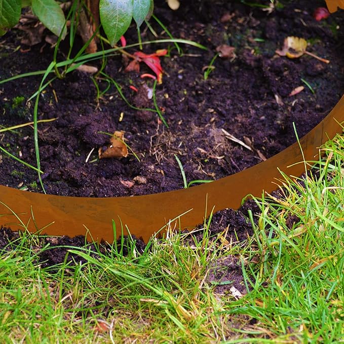 Metal Landscaping Edging, 6Hx40L-Inch Cor Ten Steel Landscape Edging, 6-Pack Rust-Finish