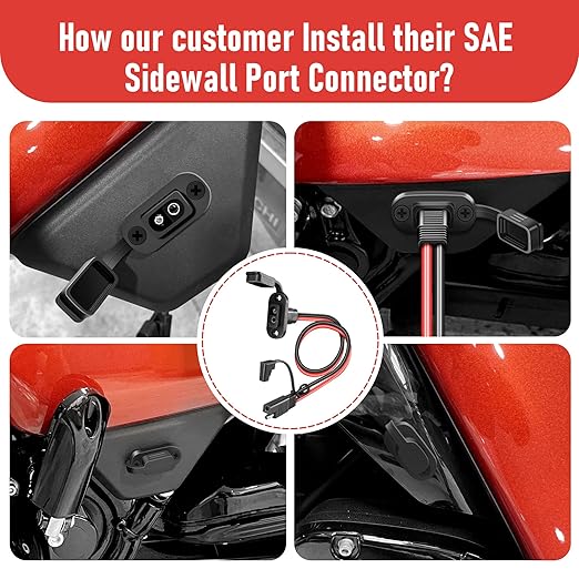 SAE Connector 2FT 10AWG, SAE Battery Quick Connect Plug Waterproof Extension Cable for Solar Panel, Street Glide, Road Glide, Motorcycle Charging Port Upgrade, RV, Solar Generator Battery Charger