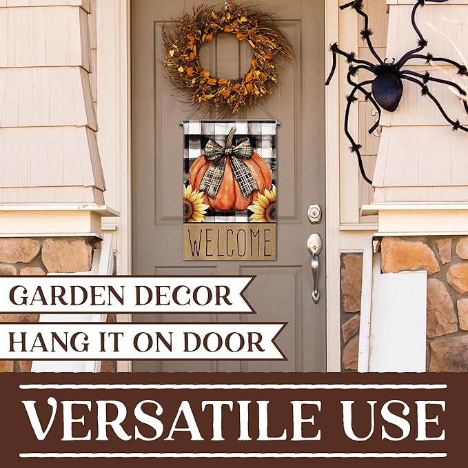Seasonal Garden Flags Set of 12, Double-Sided, 12 x 18 inches, Weather Resistant, with Anti-Wind Clip