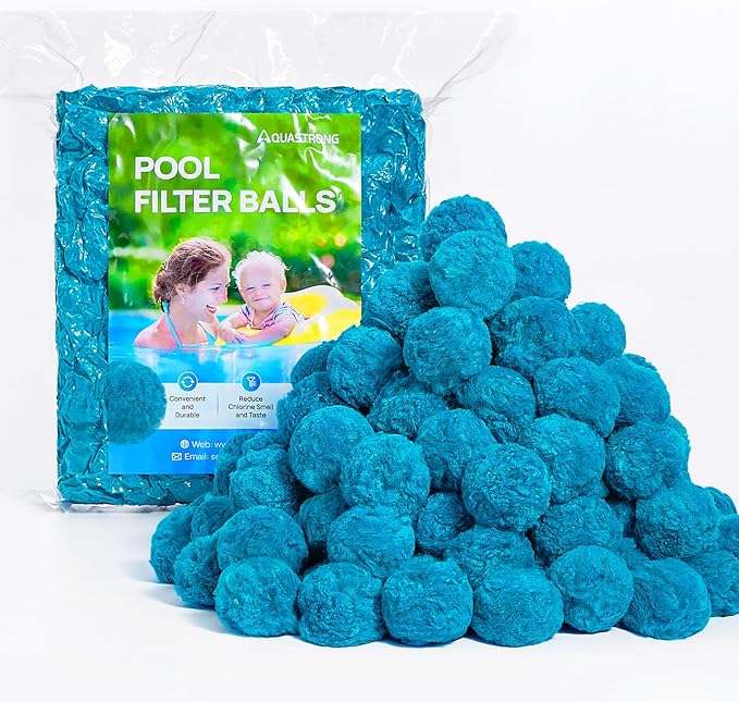 AQUASTRONG Pool Filter Balls for Sand Filter Pump, 1.5 lbs Reusable Sand Filter Balls (Replaces 50 lbs Pool Filter Sand), Efficient Blue Filter Balls for Swimming Pools, Filter Pumps, Aquariums