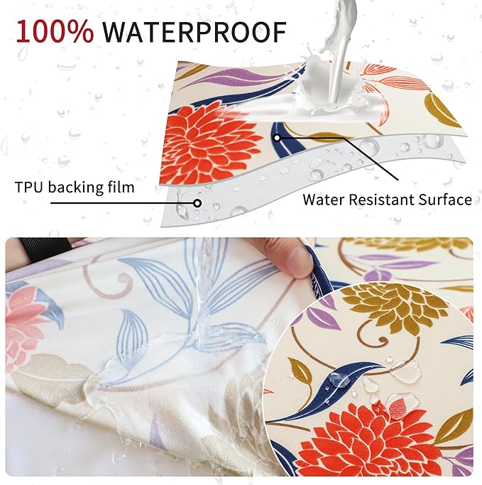 FORCHEER Waterproof Ourdoor Chair Cushion Covers Set of 2 23x23 Floral Printed Stretch Patio Chair Cushino Covers for Rattan Patio Furniture Replacement