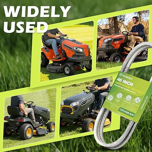 405143 46 Inch Mower Deck Belt for Husqvarna 532405143 584453101 YTH22V46 YTH20K46 YTH21K46 YTH18K46 Craftsman Poulan Lawn Mower - Aramid Cord, 105.75"