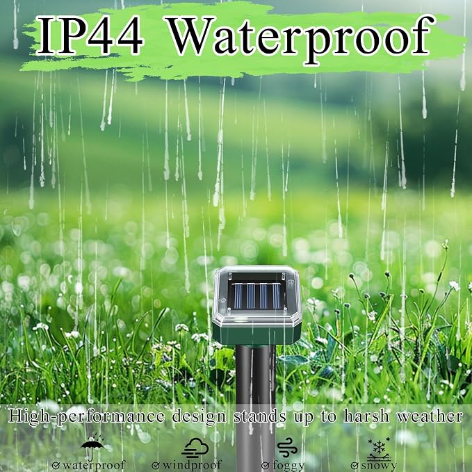 Mole Repellent Solar Powered 10 Pack,Snake Repellent Ultrasonic Vole Snake Repeller for Lawns and Yards,Waterproof Outdoor Gopher Repeller Effective for Garden
