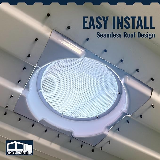 SkyDOME Extra-Large Skylight for Shipping Containers - Solar Lighting for Conex Container - Premium 12-inch Polycarbonate Dome Skylight - Natural Solar Light, Container Accessory, Easy to Install