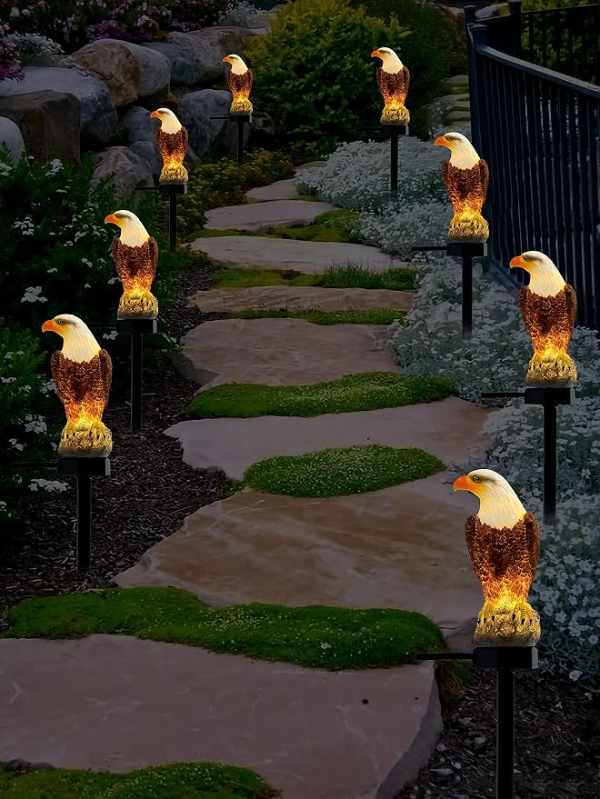 Eagle Figurine Garden Solar Stake Light Solar Eagle Lights Outdoor Decorative Bright Light Eagle Statue for Garden, Lawn, Patio, Yard Decoration.