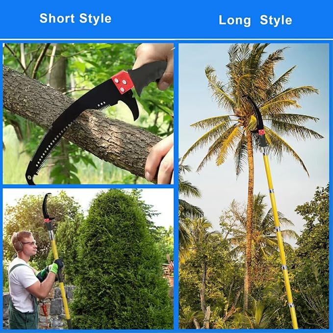 2-32 Feet Pole Saws For Tree Trimming Manual Pole Saw Tree Trimmers Tree Pruner Extendable Tree Pole Saw Red