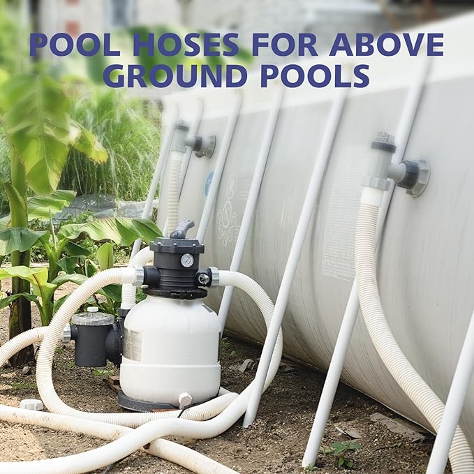 Pool Hose for Above Ground Pools, 3 Packs 1.25" Diameter Pool Pump Replacement Hose 41 Inches Length Swimming Pool Hose with 6 Pcs Hose Clamps