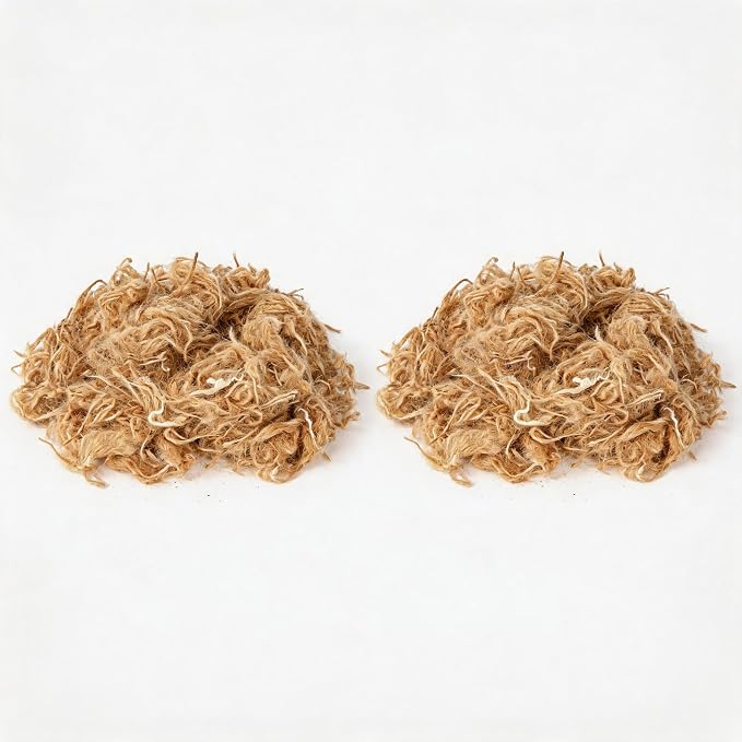 Natural Bird Nesting Materials, 4 Kinds Mixed Fibers (Jute, Hemp, Cotton, Grass), Professional Ratio Safe Nesting Pads for Budgies, Parrots, Finches, Canaries & Other Small Birds (200g/7oz)