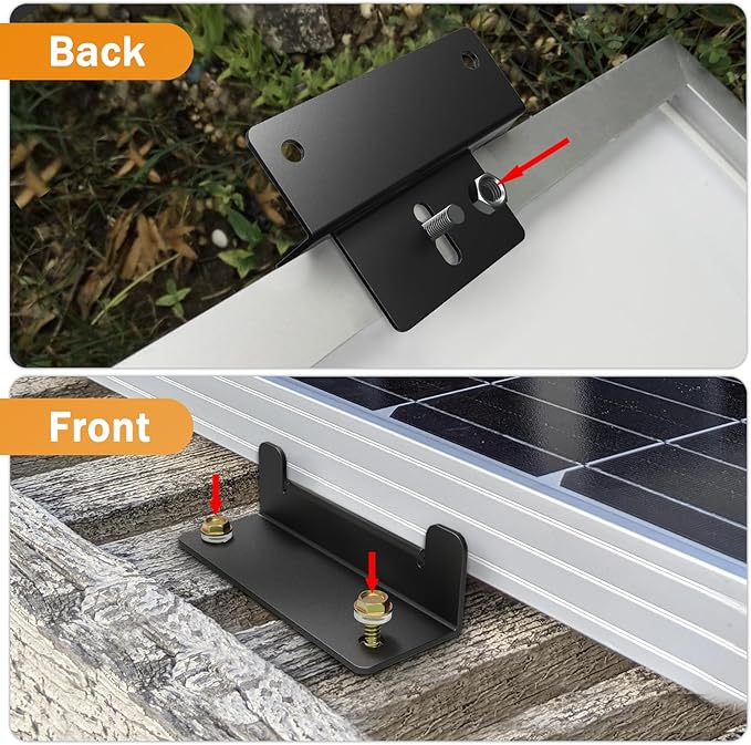 4 PCS Solar Panel Mounting Z Brackets,Lightweight Aluminum Solar Panel Mounting Brackets for RVs, Trailers, Boats, Vans, Campers