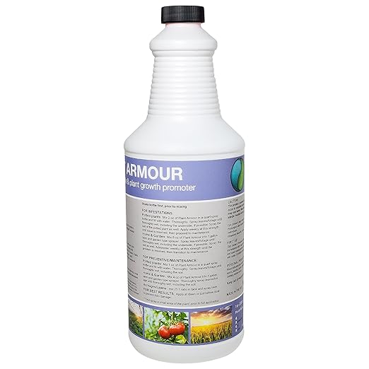GGO Plant Armour – Natural Plant Disease Control & Growth Promoter with Chitosan – Concentrated Solution for Lawns, Potted Plants, Fruits, and Vegetables – Easy-to-Use, Non-GMO, Made in USA