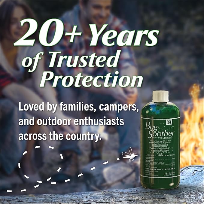 Bug Soother Natural Insect Repellent Spray – DEET-Free Mosquito & Bug Spray – Family-Safe, Plant-Based Protection | for Mosquitoes, Gnats & No-See-Ums - 16 oz. Refill Bottle