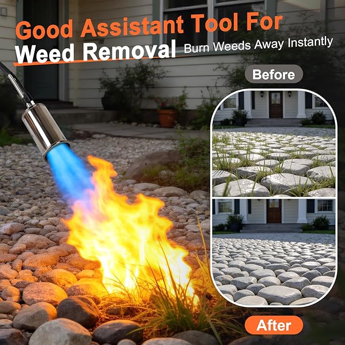Propane Torch Weed Burner,37" Extended Blow Torch with Flame Control Valve, Flame Thrower Detachable Long Arm,Burner Torches for Outside, Yard,Garden,BBQ,Weeding,Wood,Melting Snow