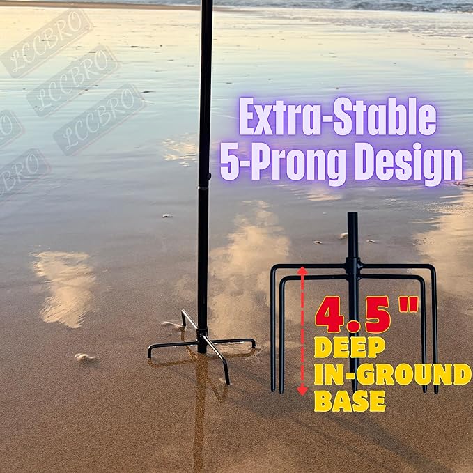 LCCBRO Garden Flag Stand No Spin for Outside 12 x 18 Flag Heavy Duty, Small Flag Holders for Yard and Garden, Flagpole Holder with 5 Prong Base Sturdy