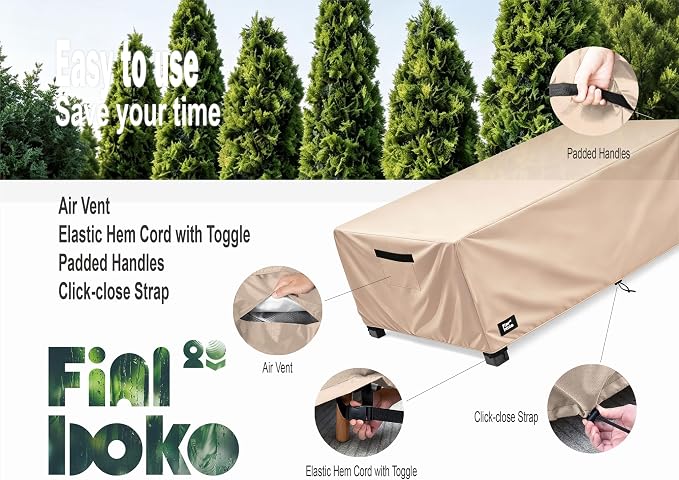Patio Square Table Cover,32Wx32Dx16H Inches 100% Waterproof Heavy Duty Outdoor Coffee Table Cover,Light Brown Minimalism Style Outdoor Furniture Covers