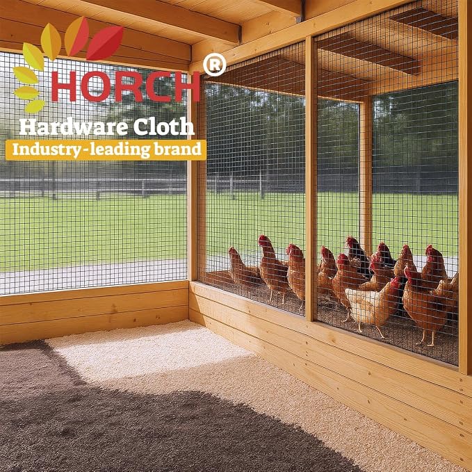 HORCH Black Vinyl Coated Hardware Cloth 1/2 inch 36 x 50 ft 19 Gauge, Wire Mesh Roll, Chicken Wire Mesh, Chicken Wire Fencing, Wire Fencing, Garden Fence, Tree Guard, Mesh & Wire Cloth, Rodent Wire