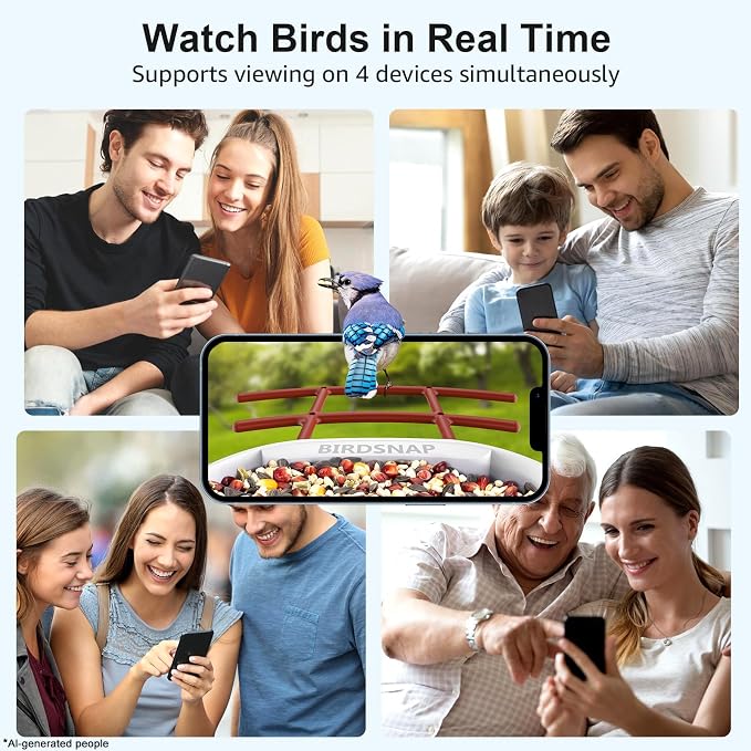 birdsnap® PAV-Bird Feeder with Camera,2K HD with 64GB Card, AI Identify Smart Bird House Cam Solar Panel,Live Stream,Motion Detection,Auto Record Video for Backyard Outdoors,Ideal Gift for Bird Lover