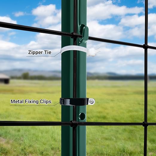 Metal Fence Posts 3 FT, Pack of 16 Green Heavy Duty U Posts, No Dig T Posts for Fences Wire Mesh, Perfect for Temporary Fencing, Electric Fence Wire, Corner Anchor