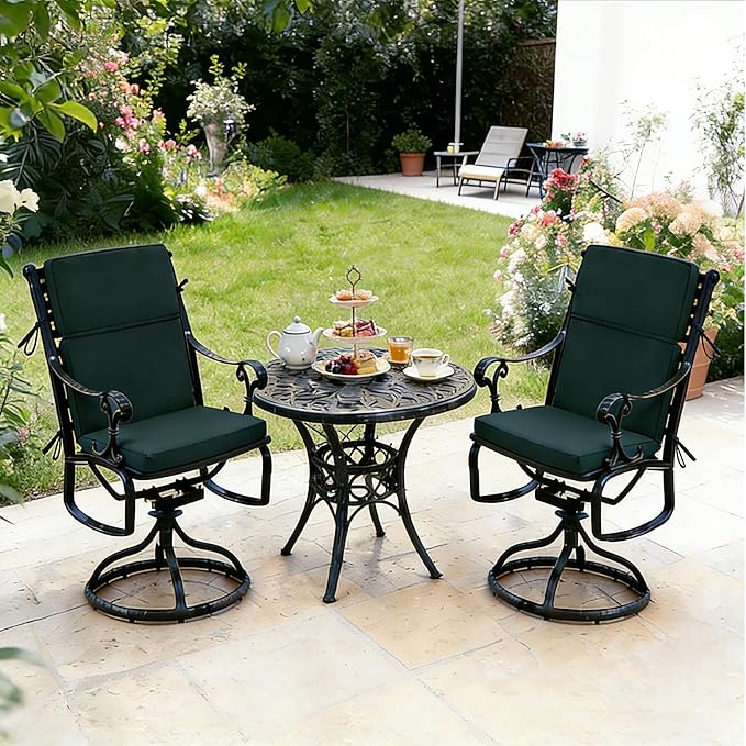 High Back Patio Chair Cushions, 21x20 Waterproof & Fade-Resistant Outdoor Dining Chair Cushions, Indoor/Outdoor High Back Cushion, Seat Pad for Glider and Lawn Chair, Forest Green