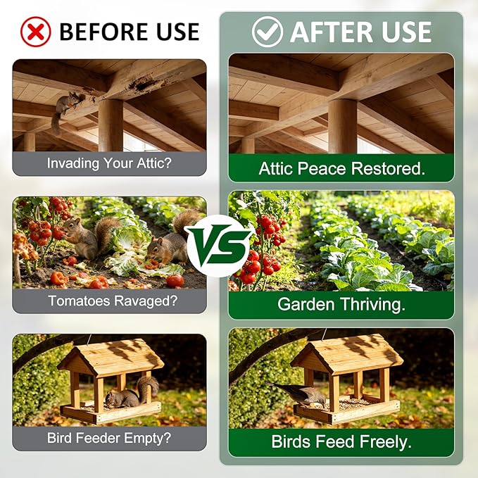 Squirrel Repellent Outdoor Powerful Peppermint Oil Squirrel Repellent Balls, 12-Pack Chipmunk Repellent Peppermint Balls for Outdoor, Pet Safe Formula Squirrel Deterrents for Garden, Patio, Yard