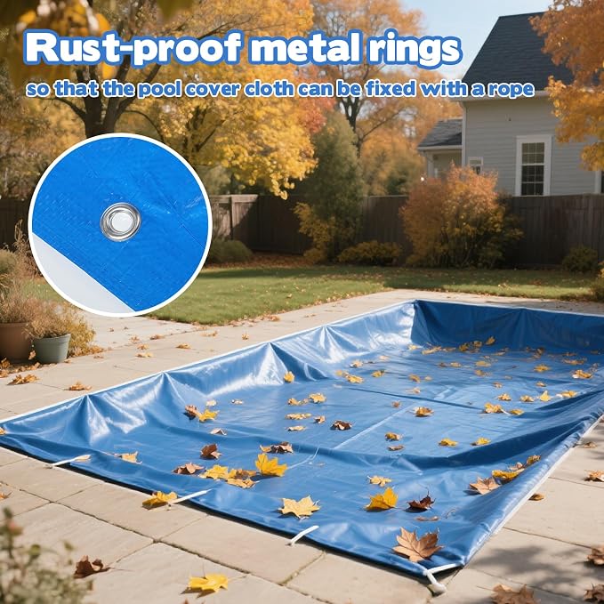 18 x 36 Ft Pool Leaf Net Cover- Thicken Rectangle Leaf Netting for Inground and Above Ground Swimming Pools Cover with Reinforced Gromments,Winter Above Ground Pool Screen Cover, Catching Leaves
