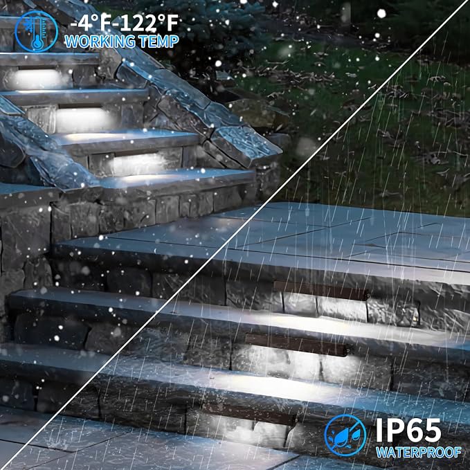 8-Packs 3W 7inch LED Hardscape Paver Lighting,12V AC/DC Low Voltage Retaining Wall Lights,LED Landscape Lighting,5000K Daylight White Outdoor Step Light,50,000 Hours Lifespan