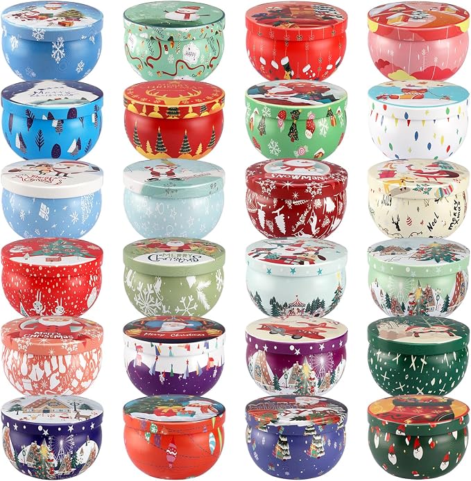 24 Pack Christmas Advent Scented Candles Gift - Aromatherapy Candle, 2.5oz Natural Soy Wax with Long Lasting Burn Time, Perfect for Christmas Countdown, Thanksgiving Gifts for Women & Home Decor