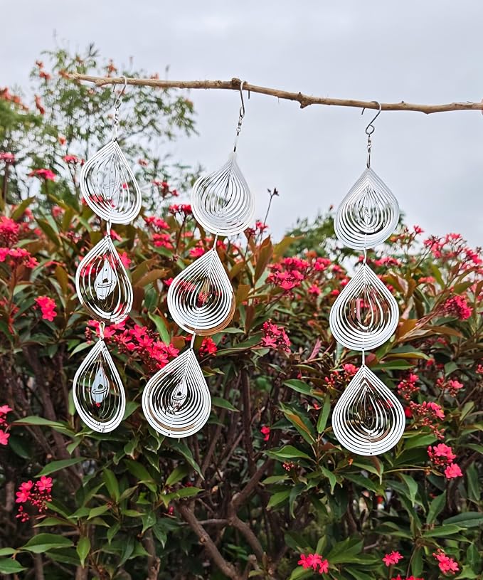 Highly Reflective 3D Bird Scare Discs -Water Droplets Wind Spinners Outdoor Deterrents to Keep Birds Away, Sparkly Bird Reflectors for Garden, Patio & House Protection Against Woodpeckers, Pigeons
