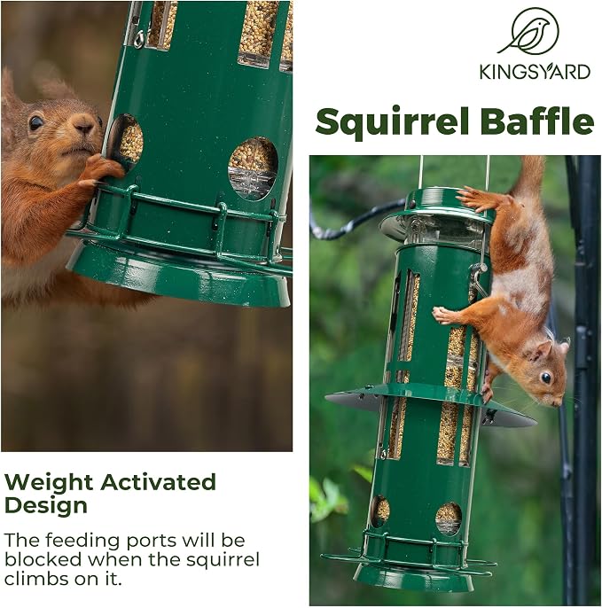Kingsyard Squirrel Proof Bird Feeder with Removable Base + Kingsyard Squirrel Proof Bird Feeder for Outdoor Hanging