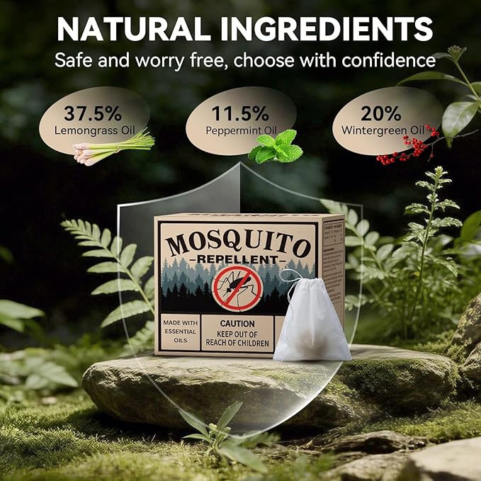 Mosquito Repellent 36 Balls – Mosquito Repellent Outdoor Patio & Indoor, Natural Mosquito Deterrent for Yard, Patio, Camping & Travel