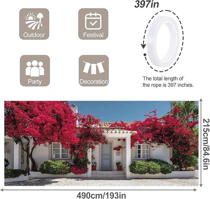 7 * 16FT Summer Garage Door Cover Decorations Sunset Palm Trees Garage Door Banner for Outdoor Indoor Summer Party Photography Backdrop (red, 7 * 16 ft)