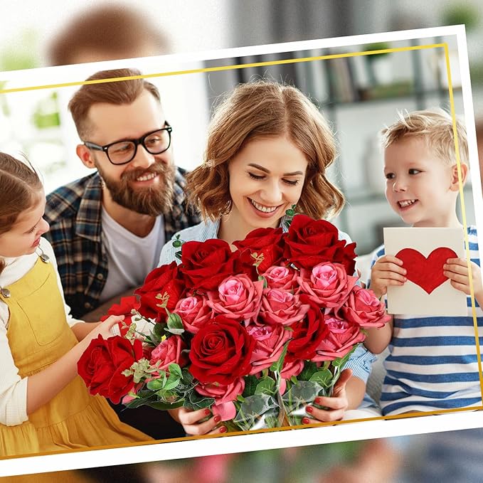 Sabary 100 Pcs Flower Bouquet Wrapping Paper Flower Rose Sleeves Bulk Floral Bags for Valentine Bridal Shower Wedding Anniversary Birthday Mother's Day(24.8" x 8.7")