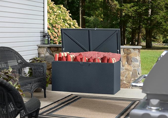 Arrow 4' x 2' x 2' Spacemaker Anthracite 134 Gallon Hot-Dipped Galvanized Steel Storage Deck Box