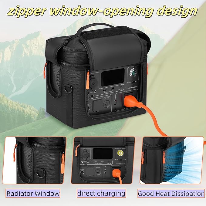 Storage Carrying Case Compatible with BLUETTI EB3A/AC2A/AC2P/Elite 30 V2 - Travel Padded Bag with Multi-Pockets, Shoulder Strap & Handle for BLUETTI Portable Power Station Accessories (Bag Only)