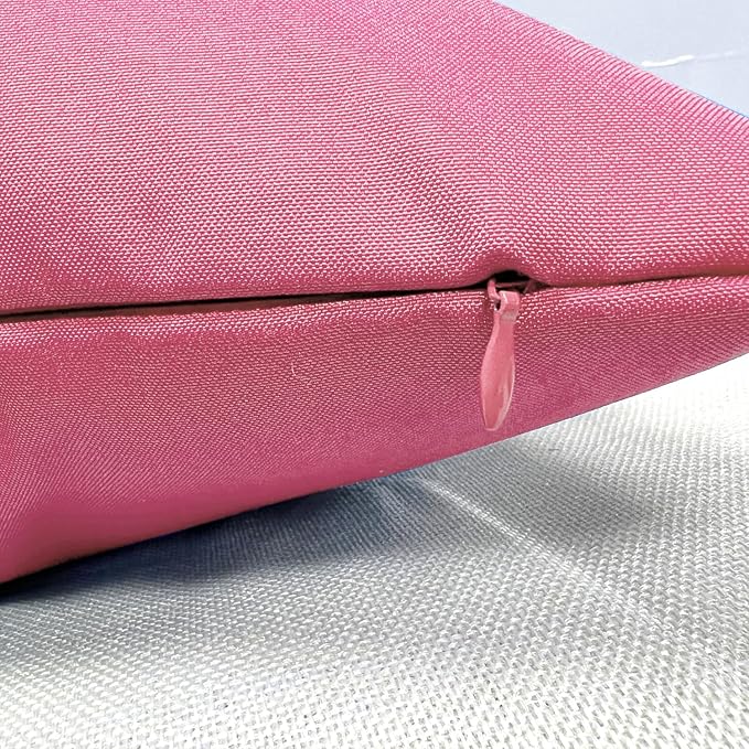 VAKADO Outdoor Waterproof Throw Pillow Covers 22X22 Set of 2 Decorative Hot Pink Patio Furniture Cushion Cases Outside Decor for Couch Garden Bench Porch