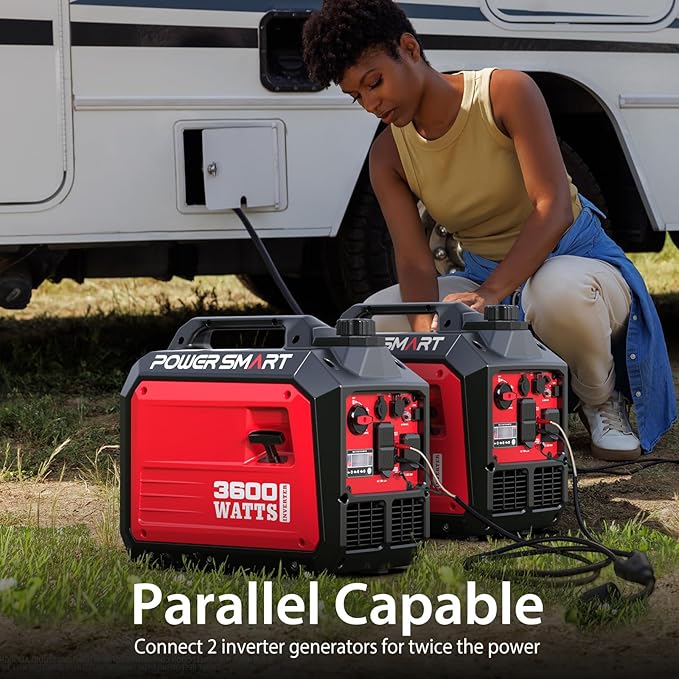 PowerSmart 3600-Watt Portable Inverter Generator, Quiet Technology, RV Ready 30A Outlet, Camping, Home use