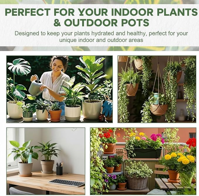 5 Pcs Large Terracotta Watering Spikes Set with Lids 17.5 oz Plant Watering Devices with Mini Shovel Self Water Spikes Plant Globes Insert Gardening Tools for Indoor Outdoor
