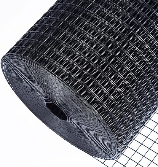 HORCH Black Vinyl Coated Hardware Cloth 1/2 inch 36 x 50 ft 19 Gauge, Wire Mesh Roll, Chicken Wire Mesh, Chicken Wire Fencing, Wire Fencing, Garden Fence, Tree Guard, Mesh & Wire Cloth, Rodent Wire