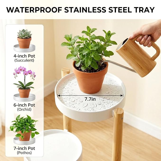 APRTAT Plant Stand Indoor, 3 Tier Bamboo Plant Stands Corner Plant Stand for Multiple Plants, Tall Plant Shelf Plant Holders for Indoor, Outdoor, Corner, Living Room, Balcony, and Bedroom