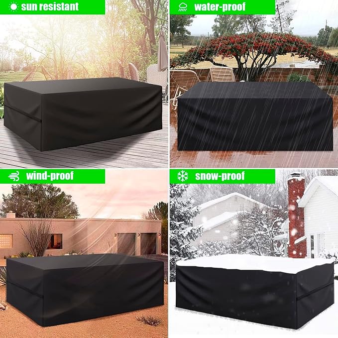Patio Furniture Cover ,Waterproof Outdoor Sectional Couch Set Covers ,General Purpose, Outside Table and Chair Covers,Rectangular Heavy Duty Weatherproof 90"Lx65"Wx31"H