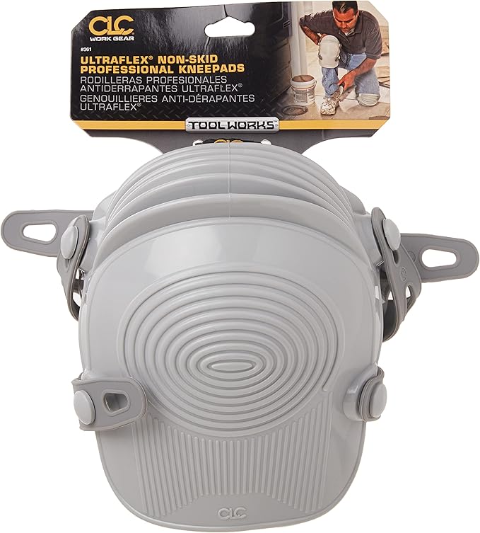 CLC Custom Leathercraft 361 Ultraflex Non-Skid Kneepads, Plastic, Grey