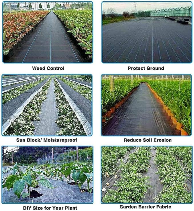 Weed Barrier Landscape Fabric Durable Weed Block Gardening Mat Non Woven Weed Block Fabric Garden Landscaping Fabric Roll Weed Control Fabric in Rolls (3FTx100FT)