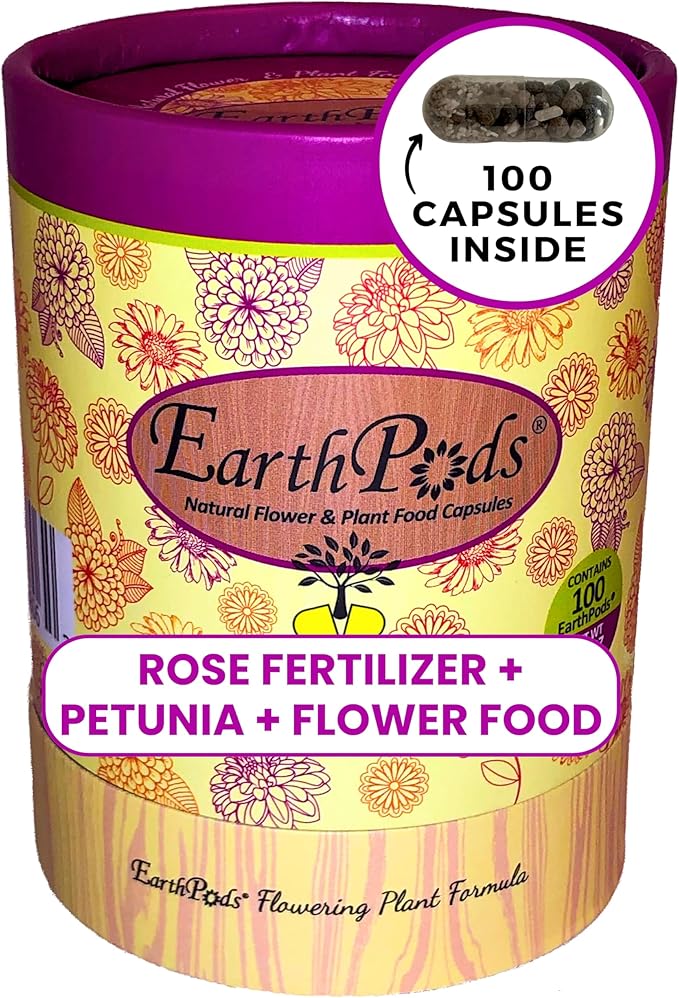 100 EarthPods - Premium Flower Fertilizer Spikes - Boost Blossoms (Great for Roses, Potted Annuals, Perennials, Flower Bulbs, Hanging Baskets) - Made in USA