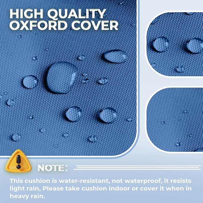 Chaise Lounge Cushions Outdoor Set of 2, 74.4 x 22 x 4.7 Inch Thickened Lounge Chair Cushions Waterproof for Outdoor Furniture with Ties, Non-Slip Patio Pool Chaise Lounge Cushion, Royal Blue