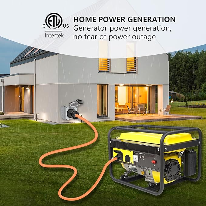 STARELO 30 Amp Generator Power Inlet Box NEMA L14-30P,125/250 Volt 7500W, Outdoor dustproof and Weatherproof for generators, Welding Machines, etc.ETL Listed.(NEMA L14-30P Box)