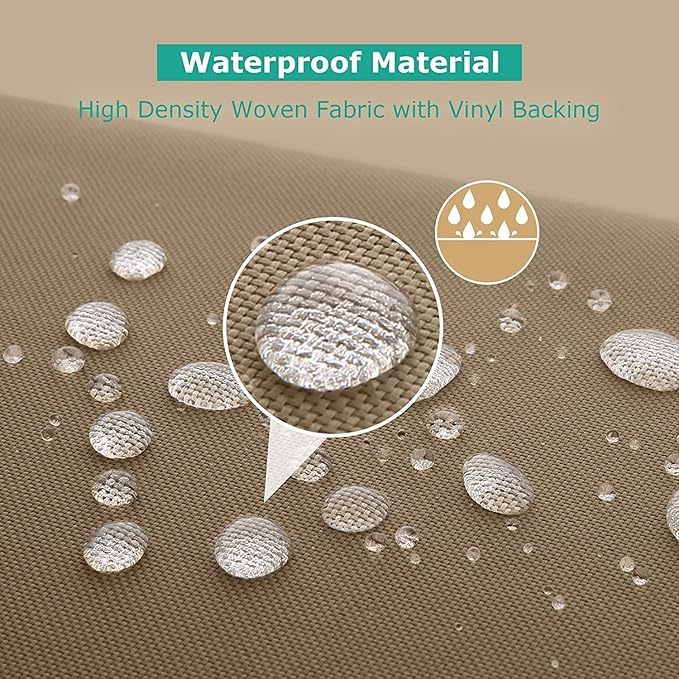 SunPatio Outdoor Daybed Cover 88 Inch, Heavy Duty Waterproof Patio Furniture Sofa Cover with Taped Seam, FadeStop Material, All Weather Protection, Taupe