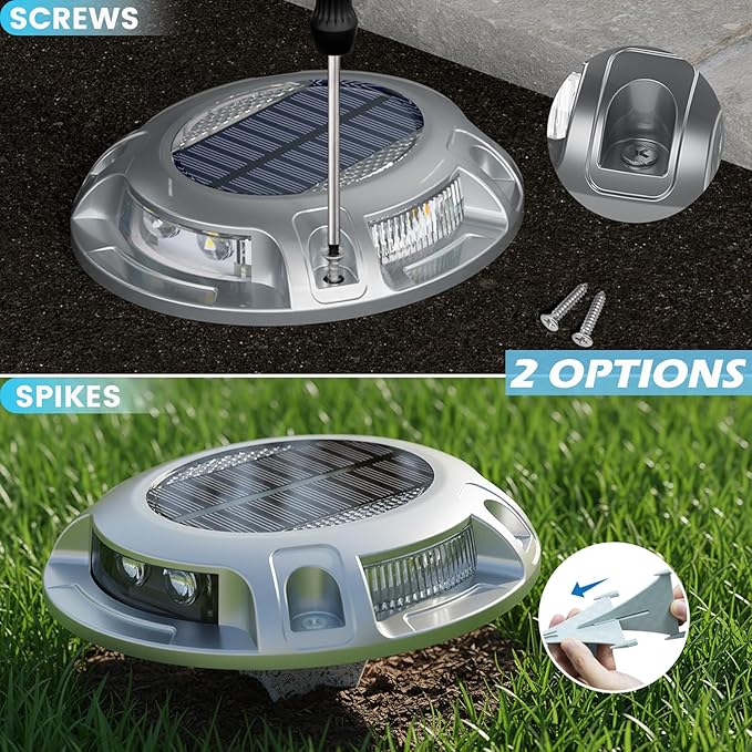 SIEDiNLAR Solar Driveway Light with Remote, 11 RGB Modes, Waterproof Outdoor Safety Light for Driveway Marker Deck Dock Walkway Pathway Step Yard Garden (12 Pack)