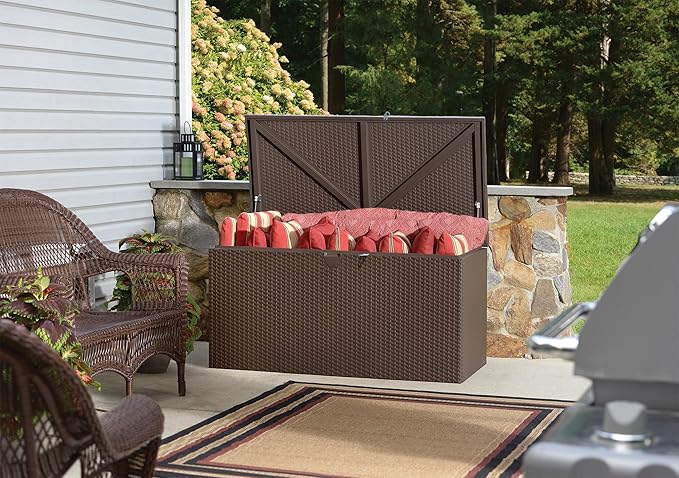 Arrow 4' x 2' x 2' Spacemaker Espresso 134 Gallon Hot-Dipped Galvanized Steel Storage Deck Box