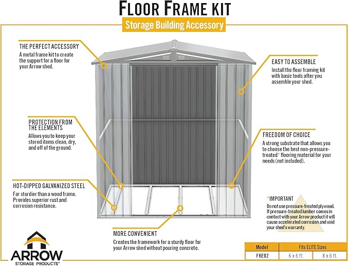 Arrow Sheds Floor Frame Kit for Arrow Elite Storage Sheds, Sheds 6' Deep