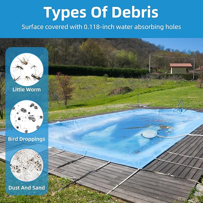 Pool Cover Pump Siphon, Automatic Above Ground Pool Water Pump, White, Round, Plastic, Siphon Mechanism, Effortless Pool Drainage